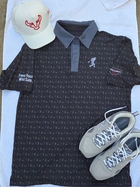 NWOT Exclusive Golf Polo - Lightweight Sasquatch Golf Pattern Jack Link’s